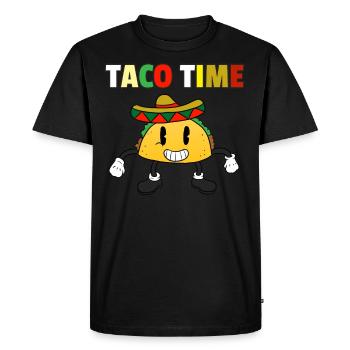Taco Time Taco lover Taco love Tacofan saying L - Men's Premium Organic T-Shirt - black - Front - Nico (187cm)