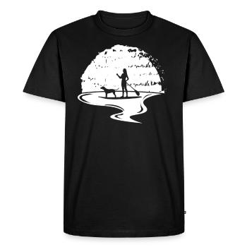 Stand UP Paddle With Dog - Men's Premium Organic T-Shirt - black - Front - Nico (187cm)