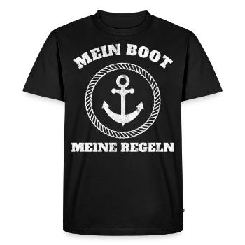 Mein Boot Meine Regeln - Männer Premium Bio T-Shirt - Schwarz - Vorne - Nico (187cm)
