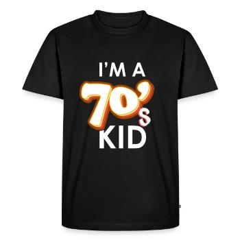 I ́m a 70's Kid Gift of the 70s Generation - Men's Premium Organic T-Shirt - black - Front - Nico (187cm)
