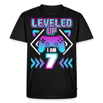 seventh birthday 7 year gaming gamer gift - Men's Premium Organic T-Shirt - black - Front - Nico (187cm)