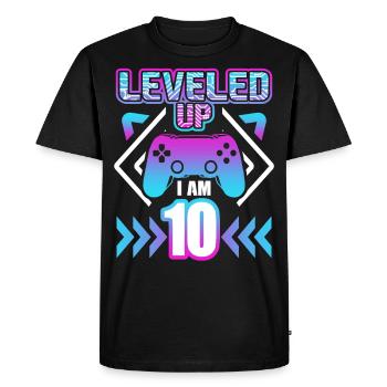 dixième anniversaire cadeau de joueur de jeu de 10 ans - T-shirt Premium bio Homme - noir - Devant - Nico (187cm)