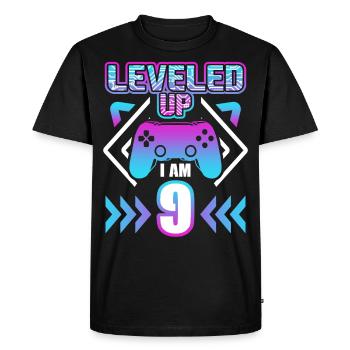 ninth birthday 9 year gaming gamer gift - Men's Premium Organic T-Shirt - black - Front - Nico (187cm)