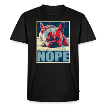Chemise Chien Bouledogue Français Chien Nope - T-shirt Premium bio Homme - noir - Devant - Nico (187cm)