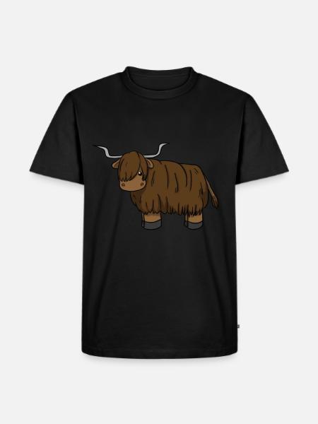 Scottish Highland Cattle - Men's Premium Organic T-Shirt - black
