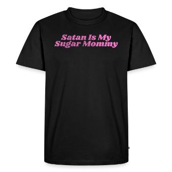 Satan est ma maman de sucre I Toyboy Babyboy BDSM Sub - T-shirt Premium bio Homme - noir - Devant - Nico (187cm)
