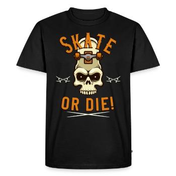 Skate or Die Skater Skull - T-shirt Premium bio Homme - noir - Devant - Nico (187cm)