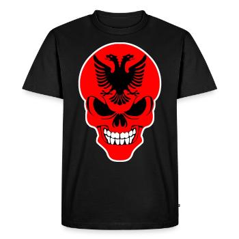 Albanie - crâne albanais sinistre - T-shirt Premium bio Homme - noir - Devant - Nico (187cm)