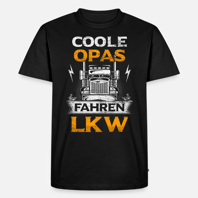 LKW Opa Geschenkidee - Männer Premium Bio T-Shirt - Schwarz