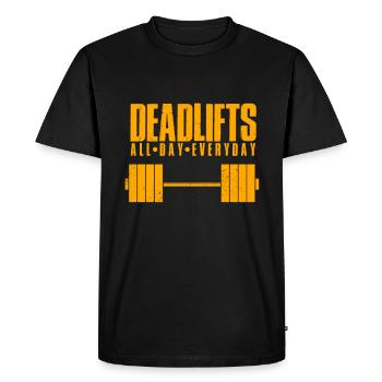 Deadlift all Day Everyday gift for athletes - Men's Premium Organic T-Shirt - black - Front - Nico (187cm)