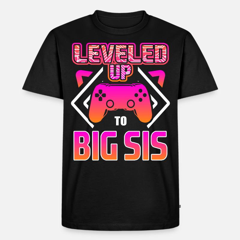 Ich werde große Schwester - Männer Premium Bio T-Shirt - Schwarz