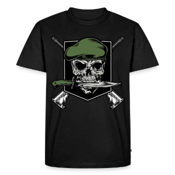 Soldiers skull army emblem - Men's Premium Organic T-Shirt - black - Front - Nico (187cm)