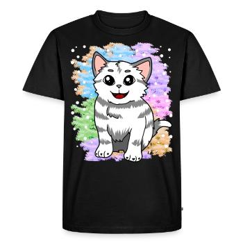 Fantasy kitten cats dream world fantasy nature - Men's Premium Organic T-Shirt - black - Front - Nico (187cm)