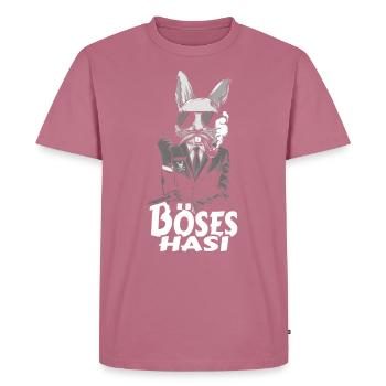 Evil Hasi Sweet Bad Rabbit Funny Saying Gift - Men's Premium Organic T-Shirt - mauve - Front - Nico (187cm)