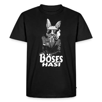 Evil Hasi Sweet Bad Rabbit Funny Saying Gift - Men's Premium Organic T-Shirt - black - Front - Nico (187cm)
