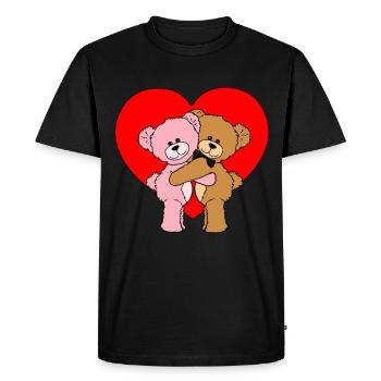 Hearts Bear Gift for Bears in Love Heart - Men's Premium Organic T-Shirt - black - Front - Nico (187cm)