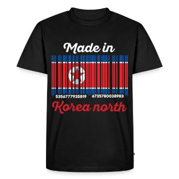 drapeau de code à barres corée nord - T-shirt Premium bio Homme - noir - Devant - Nico (187cm)