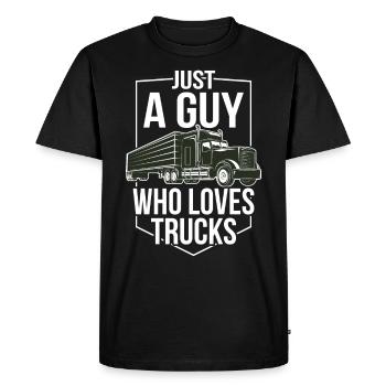 Amateur de camions de camionneur - T-shirt Premium bio Homme - noir - Devant - Nico (187cm)