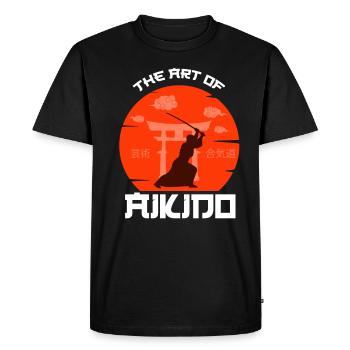 Aikido armes Aikido costume femme Aikido - T-shirt Premium bio Homme - noir - Devant - Nico (187cm)