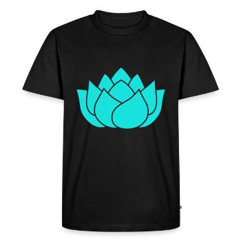 Méditation Yoga Unalome Fleur de Lotus - T-shirt Premium bio Homme - noir - Devant - Nico (187cm)