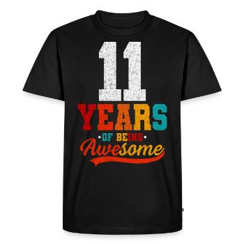 11 ans d'être génial - T-shirt Premium bio Homme - noir - Devant - Nico (187cm)