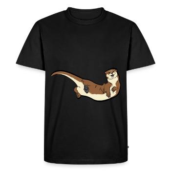 cute Otter Gift for Otter Friends - Men's Premium Organic T-Shirt - black - Front - Nico (187cm)