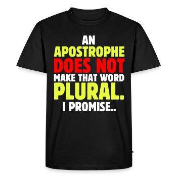 Jour de ponctuation professeur d'anglais grammaire grammaire - T-shirt Premium bio Homme - noir - Devant - Nico (187cm)