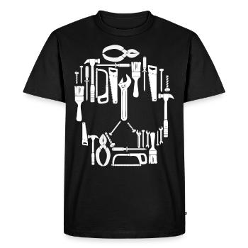 Crâne d'outil d'artisan - T-shirt Premium bio Homme - noir - Devant - Nico (187cm)