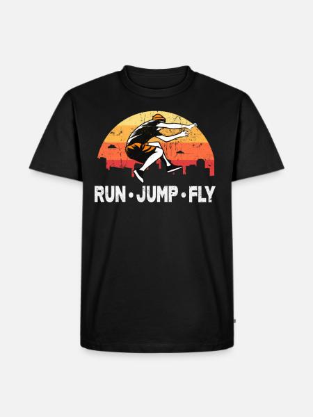 Parkour Run Jump Fly - Männer Premium Bio T-Shirt - Schwarz