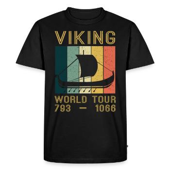 Vikings World Tour Viking Ship Thor - Men's Premium Organic T-Shirt - black - Front - Nico (187cm)
