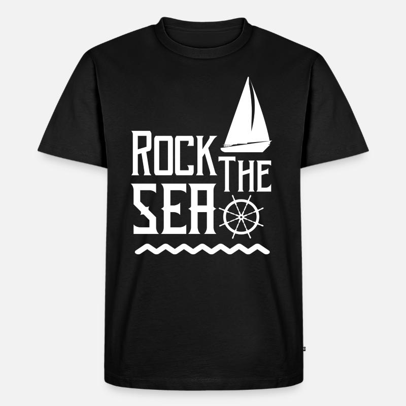 Segelboot - Männer Premium Bio T-Shirt - Schwarz