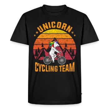 Unicorn Cycling Team - T-shirt Premium bio Homme - noir - Devant - Nico (187cm)