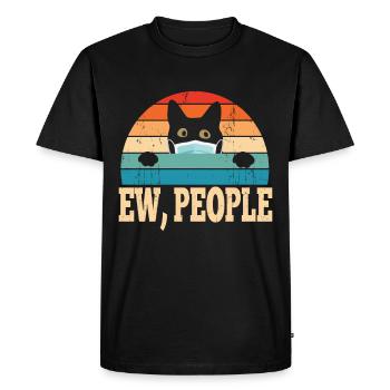 Ew People Amateurs de chats - T-shirt Premium bio Homme - noir - Devant - Nico (187cm)