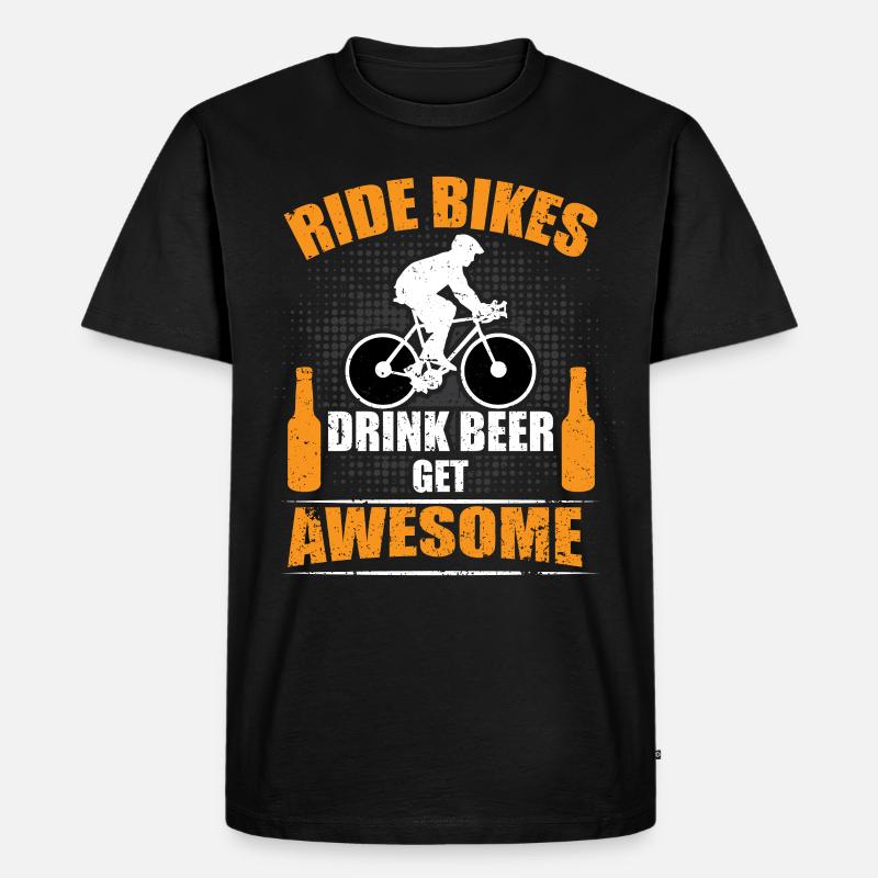 Fahrrad und Bier - Männer Premium Bio T-Shirt - Schwarz
