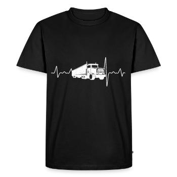 Heartbeat pulse truck driver and truck driver gift - Men's Premium Organic T-Shirt - black - Front - Nico (187cm)