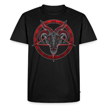 Baphomet Satan 666 Gothique Occulte Antichrist - T-shirt Premium bio Homme - noir - Devant - Nico (187cm)