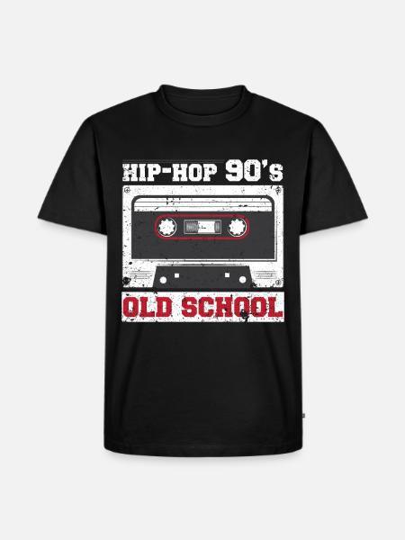90er Hip Hop - Männer Premium Bio T-Shirt - Schwarz