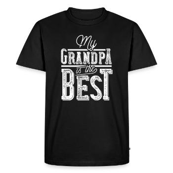 My grandpa is the best grandfather, best grandpa - Men's Premium Organic T-Shirt - black - Front - Nico (187cm)