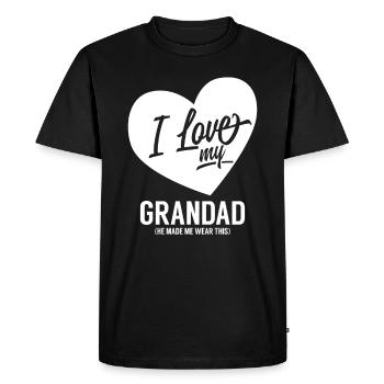 J'aime mon grand-père, meilleur grand-père, grand-père - T-shirt Premium bio Homme - noir - Devant - Nico (187cm)