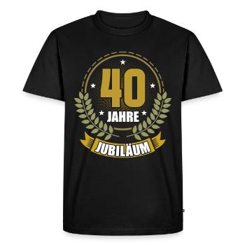 40 Jahre Jubiläum 40.Hochzeitstag Firmenjubiläum V - Männer Premium Bio T-Shirt - Schwarz - Vorne - Nico (187cm)