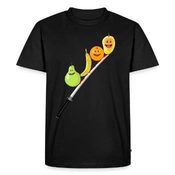 Fruits Fruits Katana Vegan Vitamines saines - T-shirt Premium bio Homme - noir - Devant - Nico (187cm)