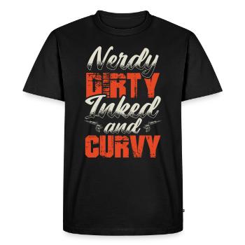 Tatouage femme curvy encré ringard tatoué - T-shirt Premium bio Homme - noir - Devant - Nico (187cm)