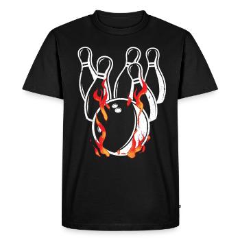 Boule de bowling de feu cadeau pour Bowling Bowler - T-shirt Premium bio Homme - noir - Devant - Nico (187cm)