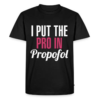 CRNA I proves it in Propofol Scrub Life Me - Men's Premium Organic T-Shirt - black - Front - Nico (187cm)
