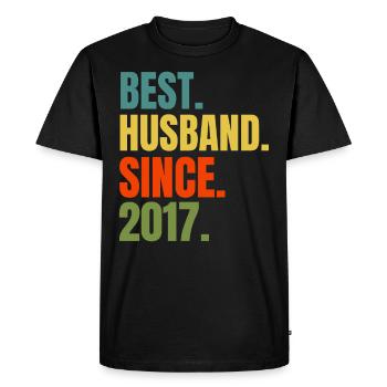 Best Husband Since 2017 Cool Husband Ever Gift - Men's Premium Organic T-Shirt - black - Front - Nico (187cm)