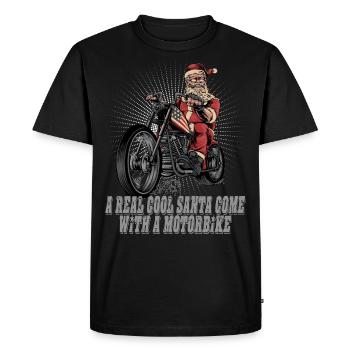 Weihnachtsmann Biker Weihnachten Motorrad Geschenk - Männer Premium Bio T-Shirt - Schwarz - Vorne - Nico (187cm)