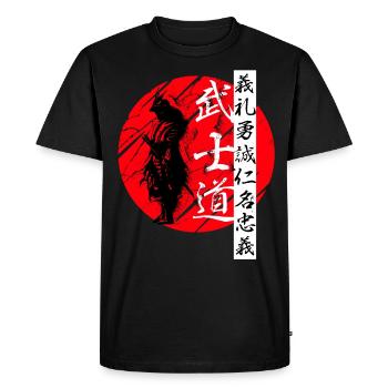 Bushido Code Samurai Warrior Kanji Black - Men's Premium Organic T-Shirt - black - Front - Nico (187cm)