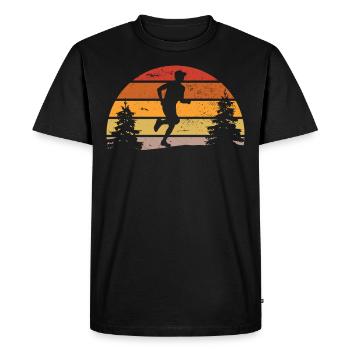 Rétro Sunset Running Marathon marathon cadeau - T-shirt Premium bio Homme - noir - Devant - Nico (187cm)