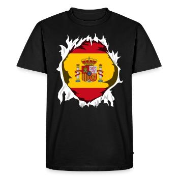 Drapeau de l'Espagne sur la poitrine Cadeau d'Espagne d'Espagne - T-shirt Premium bio Homme - noir - Devant - Nico (187cm)