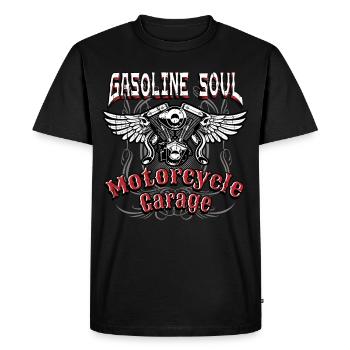 Essence dans le moteur de la moto sanguine - T-shirt Premium bio Homme - noir - Devant - Nico (187cm)